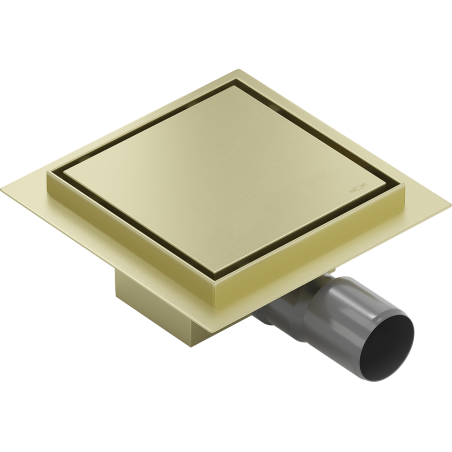 Mexen Flat-Q M13 padlóösszefolyó négyzet alakú 12 x 12 cm, arany szálcsiszolt - 1A10012