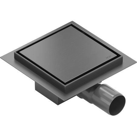 Mexen Flat-Q M13 scurgere de podea pătrată 15 x 15 cm, gri armă periat - 1E10015