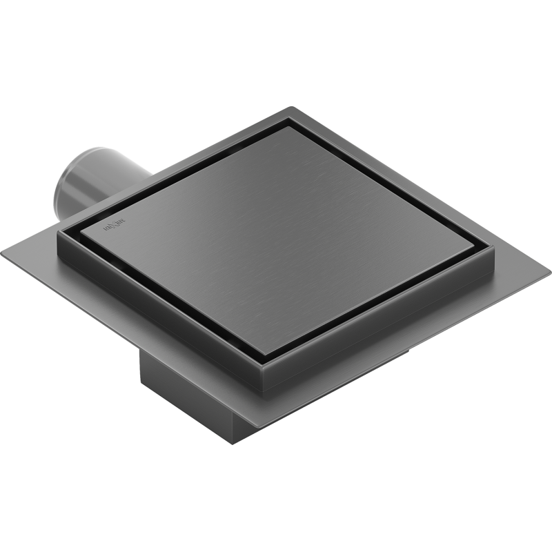 Mexen Flat-Q M13 încastrare pardoseală pătrată 12 x 12 cm, gri armă periat - 1E10012