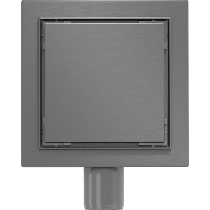 Mexen Flat-Q M13 padlóösszefolyó négyzet alakú 12 x 12 cm, gun gray kefélt - 1E10012