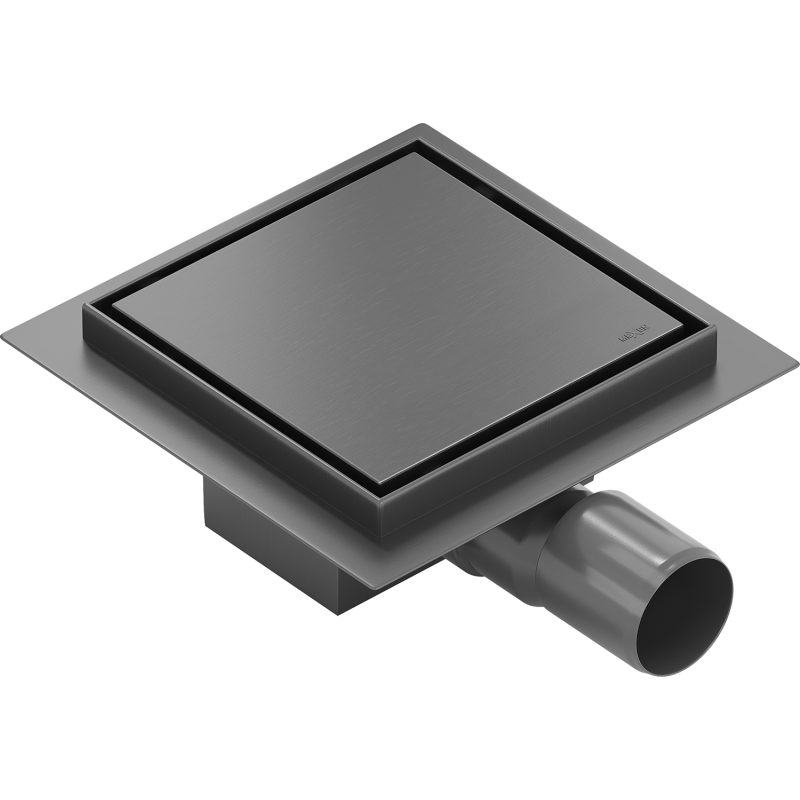 Mexen Flat-Q M13 încastrare pardoseală pătrată 12 x 12 cm, gri armă periat - 1E10012