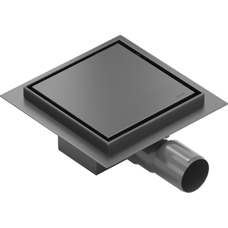 Mexen Flat-Q M13 padlóösszefolyó négyzet alakú 12 x 12 cm, gun gray kefélt - 1E10012