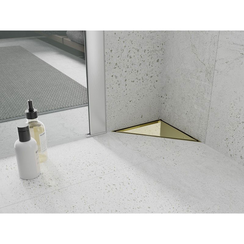 Mexen Flat-T M13 scurgere de podea triunghiulară 20 x 20 cm, aurie - 1510320