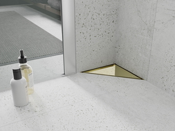 Mexen Flat-T M13 scurgere de podea triunghiulară 20 x 20 cm, aurie - 1510320