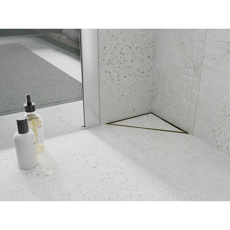 Mexen Flat-T M13 scurgere de podea triunghiulară 20 x 20 cm, aurie - 1510320