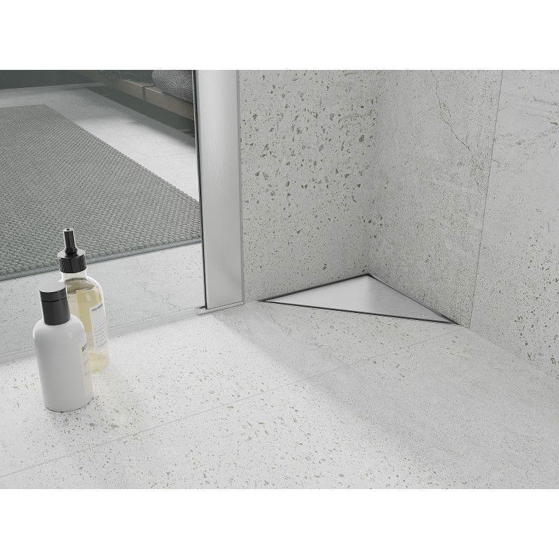 Mexen Flat-T M13 scurgere de podea triunghiulară 20 x 20 cm, inox - 1010320