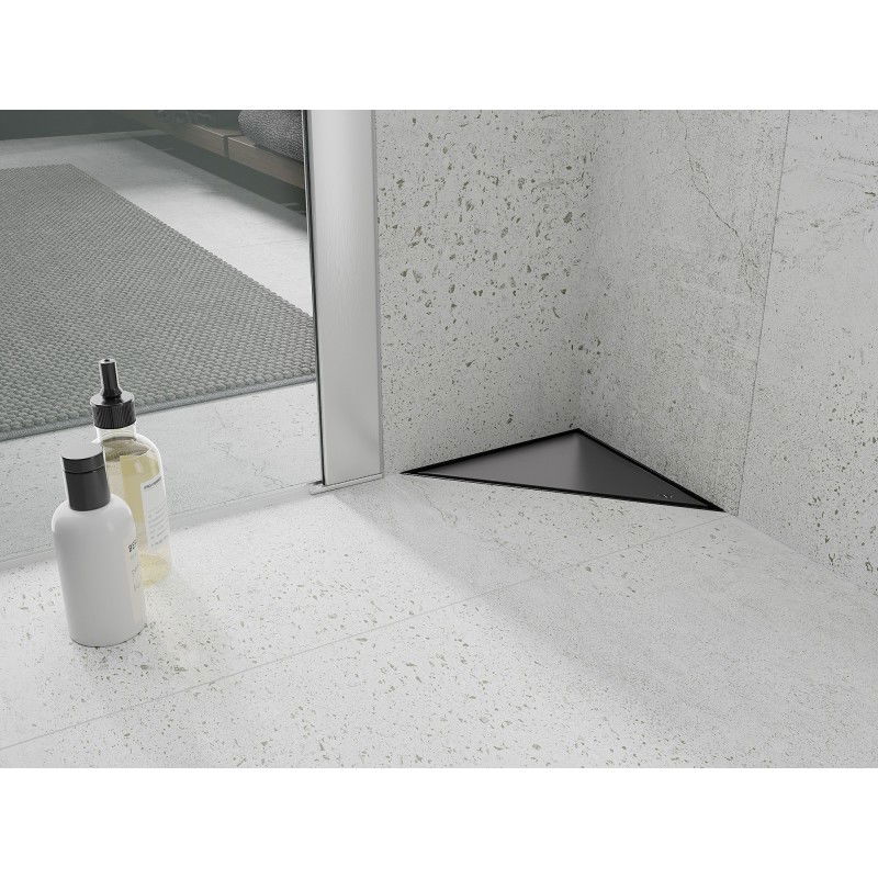 Mexen Flat-T M13 scurgere de podea triunghiulară 20 x 20 cm, negru - 1710320