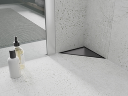 Mexen Flat-T 20 x 20 cm háromszög alakú M13 padlóösszefolyó, fekete - 1710320