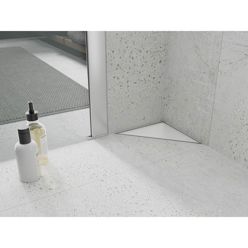 Mexen Flat-T M13 háromszögletű padlóösszefolyó 20 x 20 cm, fehér - 1210320