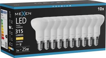 Mexen Nova 10x Bec LED E14, R50, 3W, Caldă - 3000K, 315 lm - L103-E14-0330-01x10
