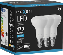 Mexen Nova 3x Bec LED E14, R50, 4,5W, Rece - 6500K, 470 lm - L103-E14-0565-01x03