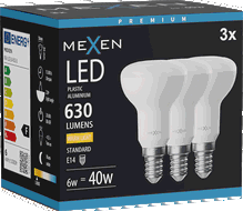 Mexen Nova 3x LED izzólámpa E14, R50, 6W, Meleg - 3000K, 630 lm - L103-E14-0630-01x03