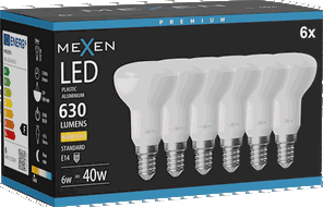 Mexen Nova 6x Bec Bec LED E14, R50, 6W, Cald - 3000K, 630 lm - L103-E14-0630-01x06