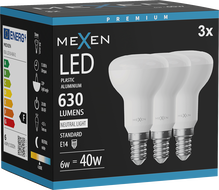 Mexen Nova 3x Bec LED E14, R50, 6W, Neutru - 4000K, 630 lm - L103-E14-0640-01x03