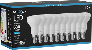 Mexen Nova 10x LED izzó E14, R50, 6W, Hideg - 6500K, 630 lm - L103-E14-0665-01x10