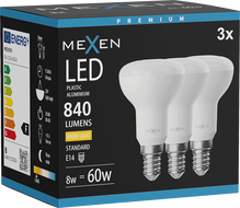 Mexen Nova 3x Bec LED E14, R50, 8W, Cald - 3000K, 840 lm - L103-E14-0830-01x03