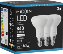 Mexen Nova 3x Bec LED E14, R50, 8W, Neutru - 4000K, 840 lm - L103-E14-0840-01x03