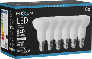 Mexen Nova 6x LED izzó E14, R50, 8W, Semleges - 4000K, 840 lm - L103-E14-0840-01x06