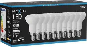 Mexen Nova 10x LED izzó E14, R50, 8W, Semleges - 4000K, 840 lm - L103-E14-0840-01x10