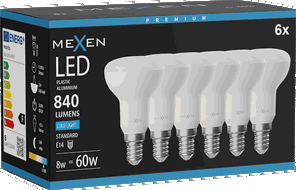 Mexen Nova 6x Bec LED E14, R50, 8W, Rece - 6500K, 840 lm - L103-E14-0865-01x06