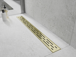Mexen Flat M01 vonalmenti lefolyó fedő 60 cm, arany szálcsiszolt - 1A20060