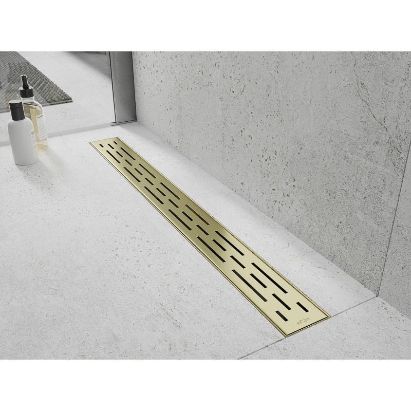 Mexen Flat M01 masca pentru scurgere liniară 80 cm, auriu periat - 1A20080