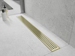 Mexen Flat M08 lineáris lefolyó takaró 60 cm, arany kefélt - 1A25060