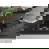 Mexen Gaspar Chiuvetă de granit de 1,5 compartiment cu picurător mic 737 x 475 mm, Neagră/Argintiu metalic - 6507731505-73