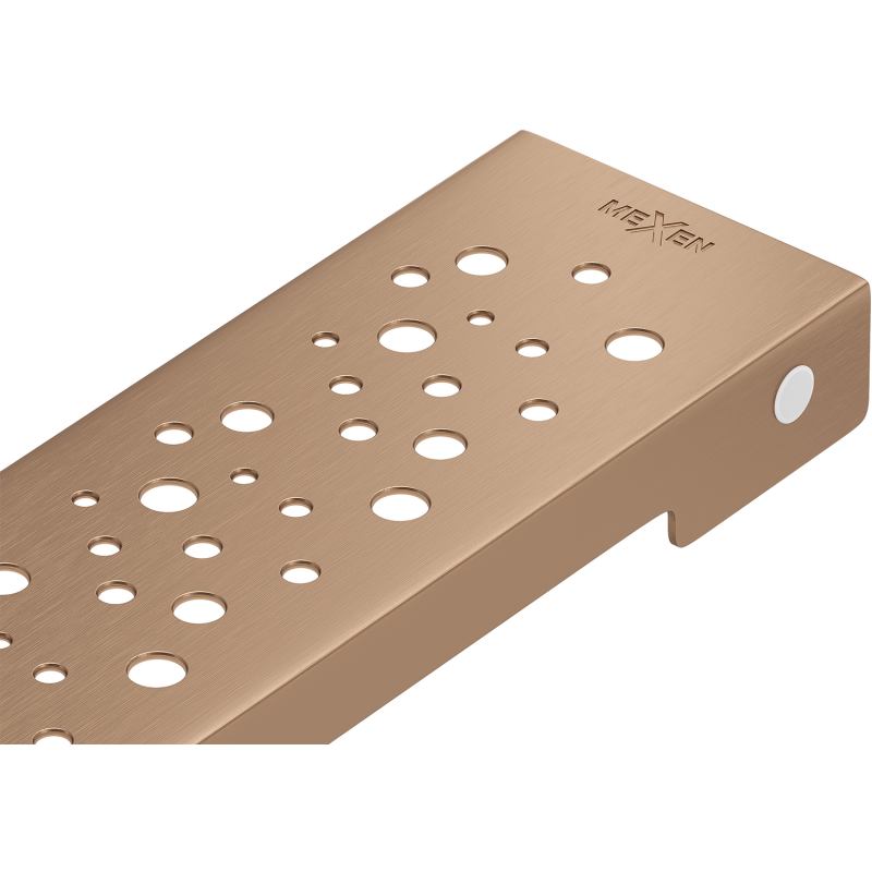 Mexen Flat M12 vonalmenti vízelvezető burkolat 50 cm, kefélt réz - 1C21050