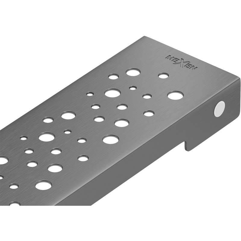 Mexen Flat M12 elülső lap a lineáris lefolyóhoz, 80 cm, gun gray kefe - 1E21080