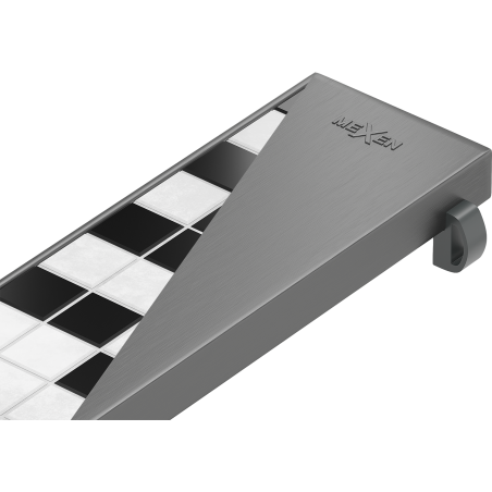 Mexen Flat M13 burkolat 2 az 1-ben vonalmenti lefolyóhoz 100 cm, szálcsiszolt gun szürke - 1E19100
