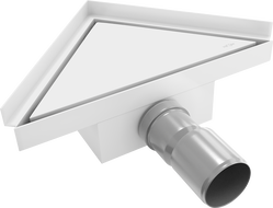 Mexen Flat-T M13 háromszögletű padlóösszefolyó 20 x 20 cm, fehér - 1210320