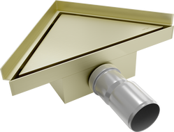 Mexen Flat-T M13 háromszögletű padlóösszefolyó 20 x 20 cm, arany szálcsiszolt - 1A10320