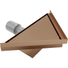 Mexen Flat-T M13 háromszög alakú padlóösszefolyó 20 x 20 cm, kefe hatású réz - 1C10320