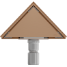 Mexen Flat-T M13 háromszög alakú padlóösszefolyó 20 x 20 cm, kefe hatású réz - 1C10320