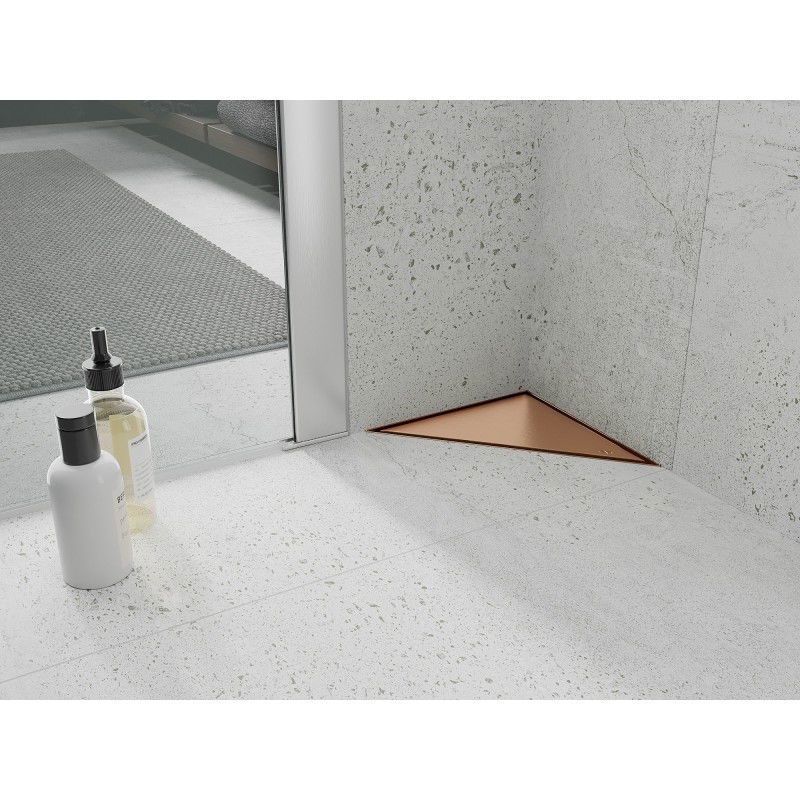 Mexen Flat-T M13 scurgere de podea triunghiulară 20 x 20 cm, cupru periat - 1C10320