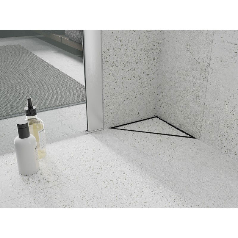 Mexen Flat-T M13 háromszögletű padlóösszefolyó 20 x 20 cm, sötétszürke kefélt - 1E10320