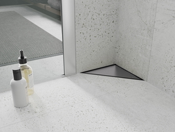 Mexen Flat-T M13 háromszögletű padlóösszefolyó 20 x 20 cm, sötétszürke kefélt - 1E10320