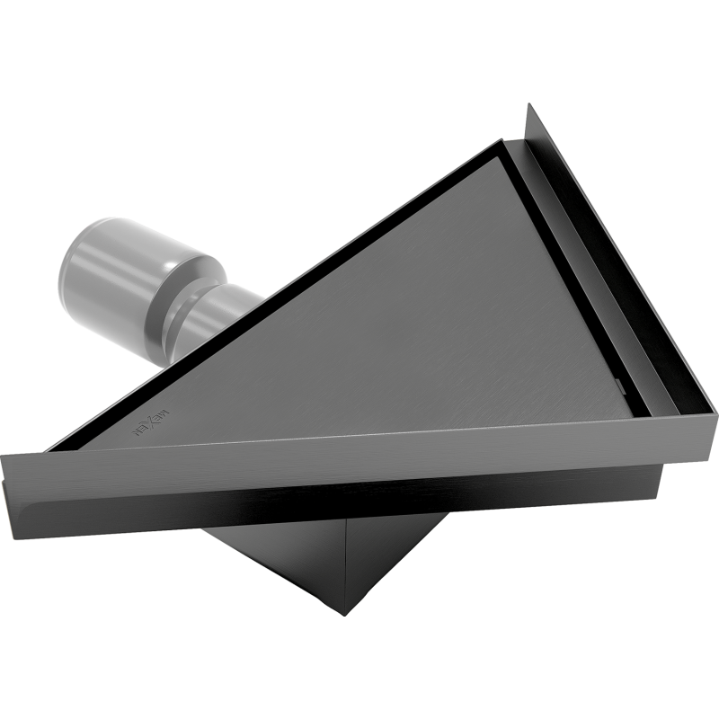 Mexen Flat-T M13 háromszögletű padlóösszefolyó 20 x 20 cm, sötétszürke kefélt - 1E10320