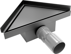 Mexen Flat-T M13 háromszögletű padlóösszefolyó 20 x 20 cm, sötétszürke kefélt - 1E10320