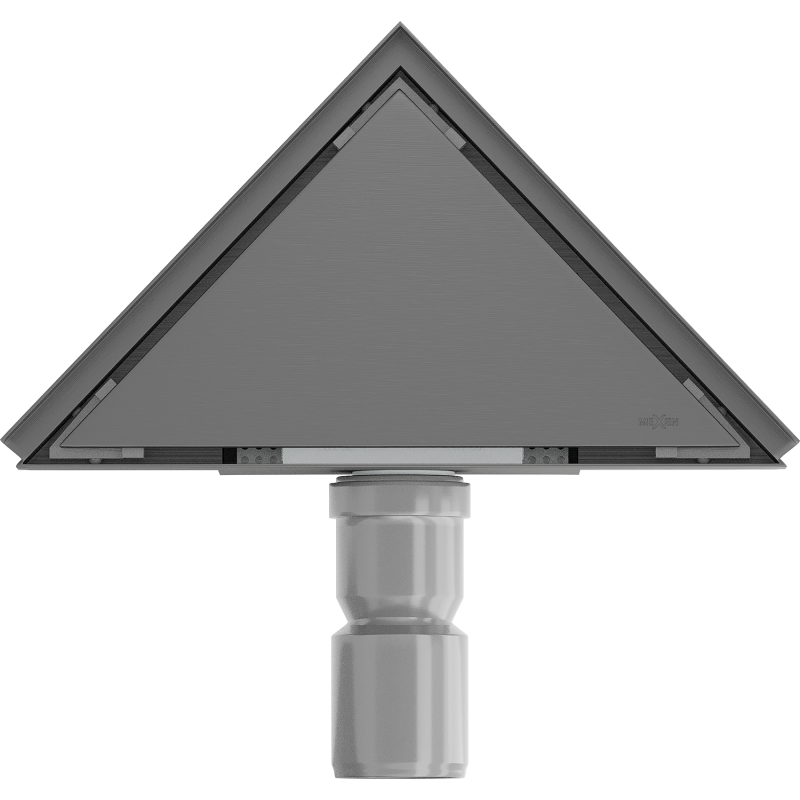 Mexen Flat-T M13 háromszögletű padlóösszefolyó 20 x 20 cm, sötétszürke kefélt - 1E10320