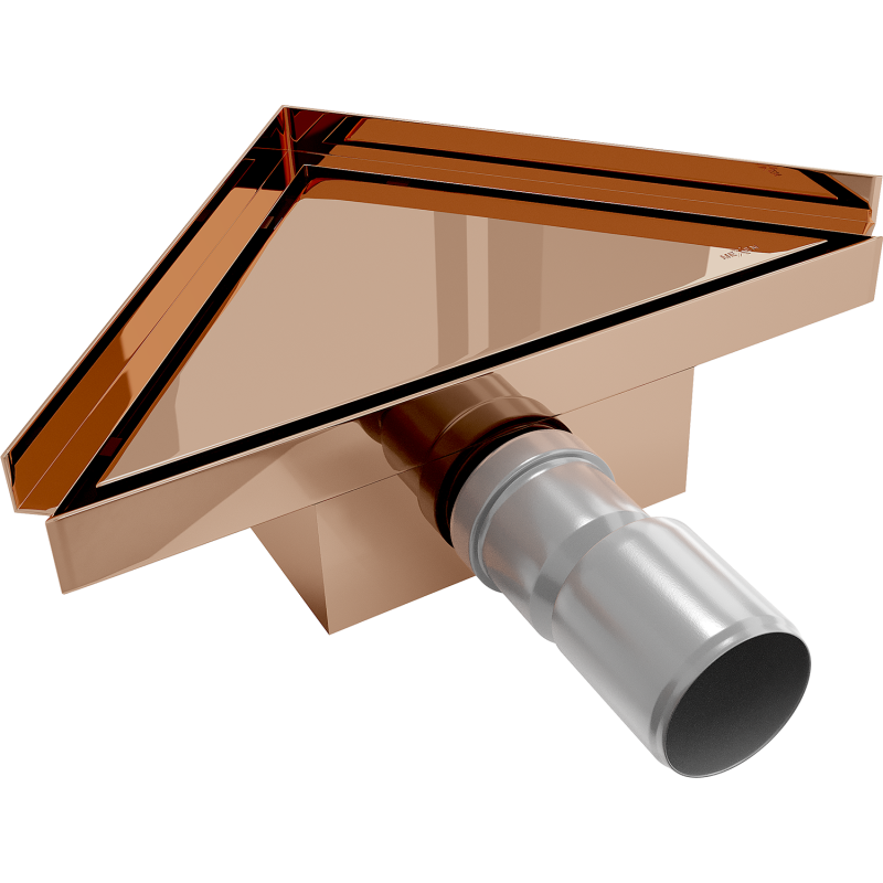 Mexen Flat-T M13 scurgere de podea triunghiulară 20 x 20 cm, aur roz - 1610320