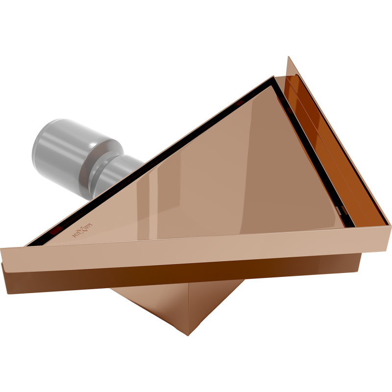 Mexen Flat-T M13 scurgere de podea triunghiulară 20 x 20 cm, aur roz - 1610320