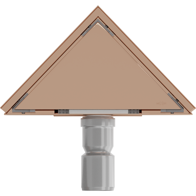 Mexen Flat-T M13 scurgere de podea triunghiulară 20 x 20 cm, aur roz - 1610320