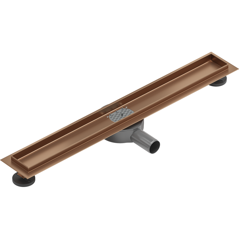 Mexen Flat 360° forgótest vonalmenti lefolyóhoz 70 cm, kefélt réz - 1C40070