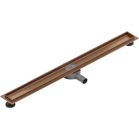 Mexen Flat 360° forgatható lineáris lefolyótest, 80 cm, kefezett réz - 1C40080
