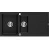 Mexen Andres Chiuvetă de granit cu 1,5 compartiment cu picurător 1000 x 500 mm, Neagră - 6515101510-77