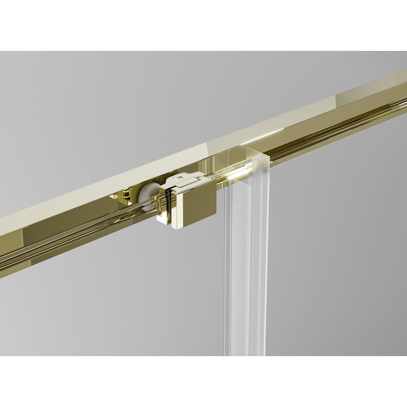 Mexen Exo-3S 3-oldalú tolóajtós zuhanykabin 180 x 95 cm, átlátszó, aranyszínű - 8152-180-095-50-00-3S