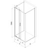 Mexen Exo-S 3S cabina de duș cu 3 pereți glisante 110 x 70 cm, transparentă, cromată - 8151-110-070-01-00-3S