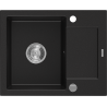 Mexen Enzo 1-medencés gránit mosogató rövid edényszárítóval 576 x 465 mm, Fekete - 6506571005-77